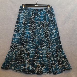 TanJay Gauzy Summer Fully Lined Skirt Trendy Teal Comfy Elastic Waist Petite 10